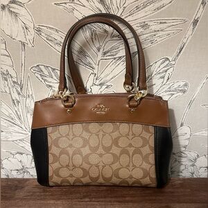 COACH Signature Color Block Top Handle Purse